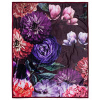 Wohndecke Bloomie Polysamt Bloomie - bordeaux (130,00/160,00cm) - Descanso