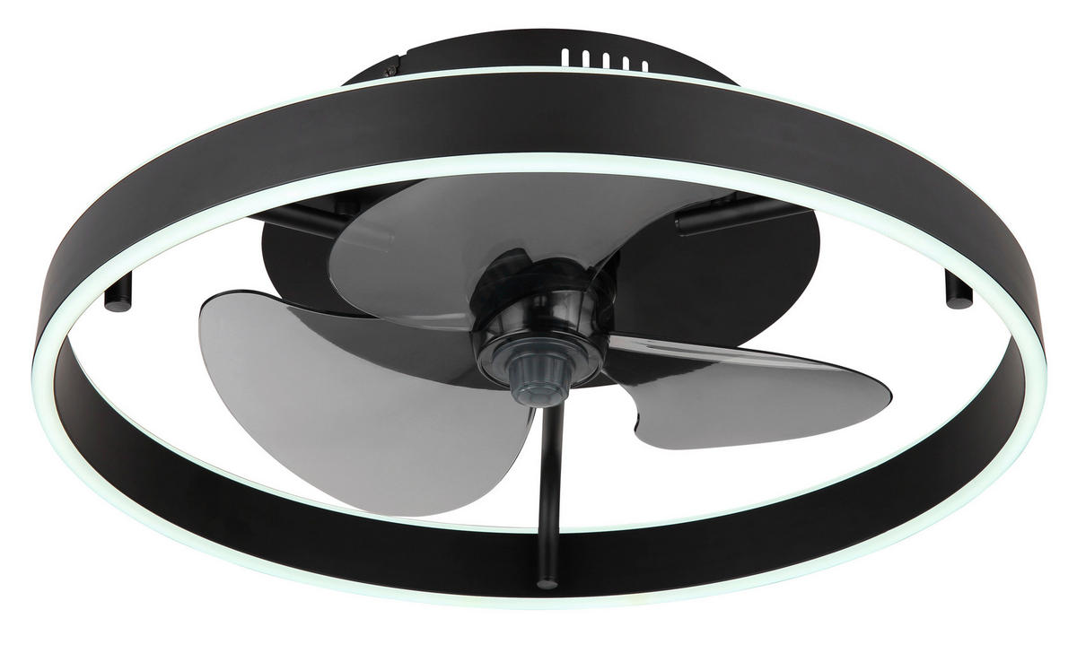 GLOBO Deckenventilator schwarz Opal Rauch H/D: ca. 14,5x50 cm max. 40 W Conway - schwarz/Opal (50,00/14,50cm) - GLOBO
