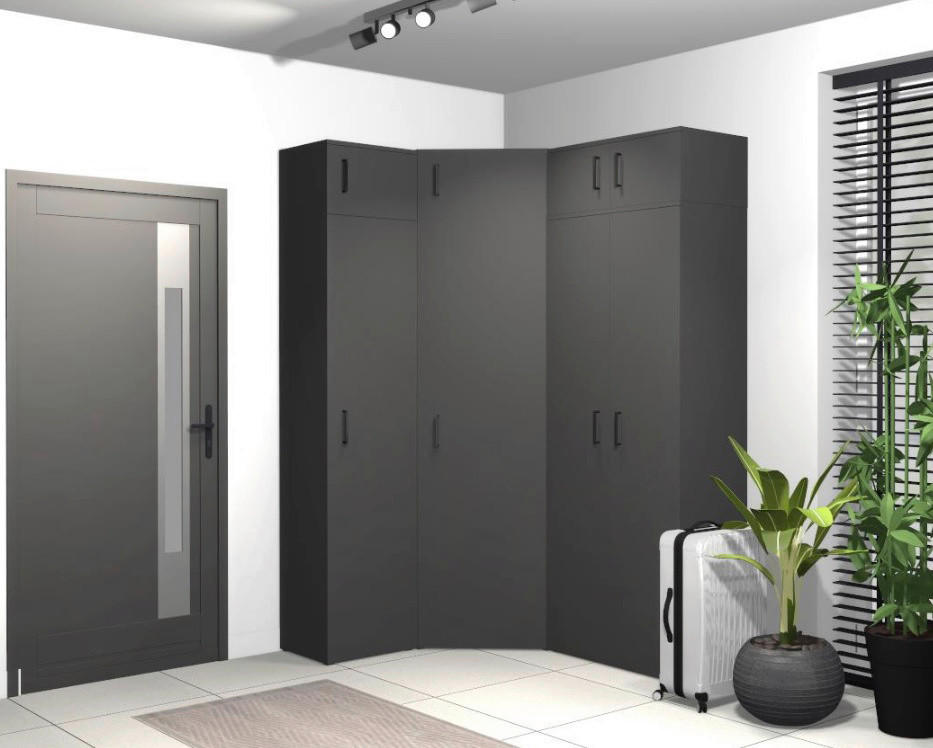 Thumbnail - Schrank Multi-Stauraum Typ 37 anthrazit B/H/T: ca. 80x195x40 cm