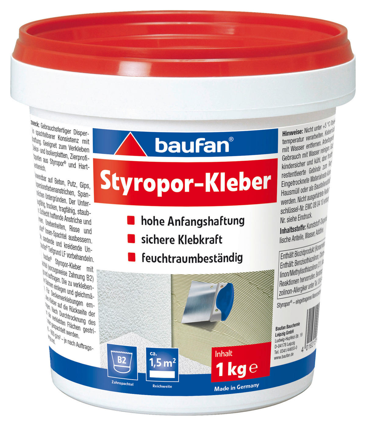 Baufan Styroporkleber ca. 1000 g Styropor-/u.Hartschaumkleber 1kg - Baufan