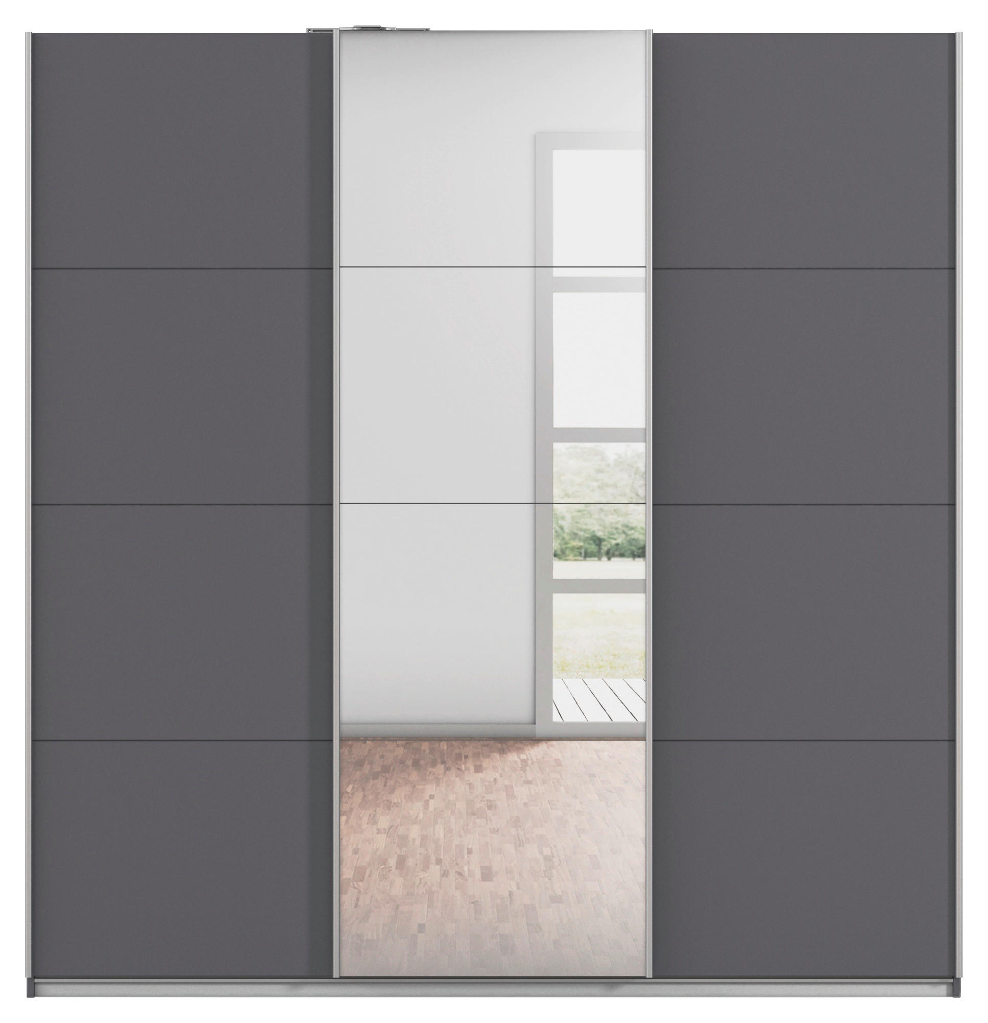 Kleiderschrank Kulmbach grau B/H/T: ca. 203x210x62 cm Kulmbach - Alu/grau (203,00/210,00/62,00cm)