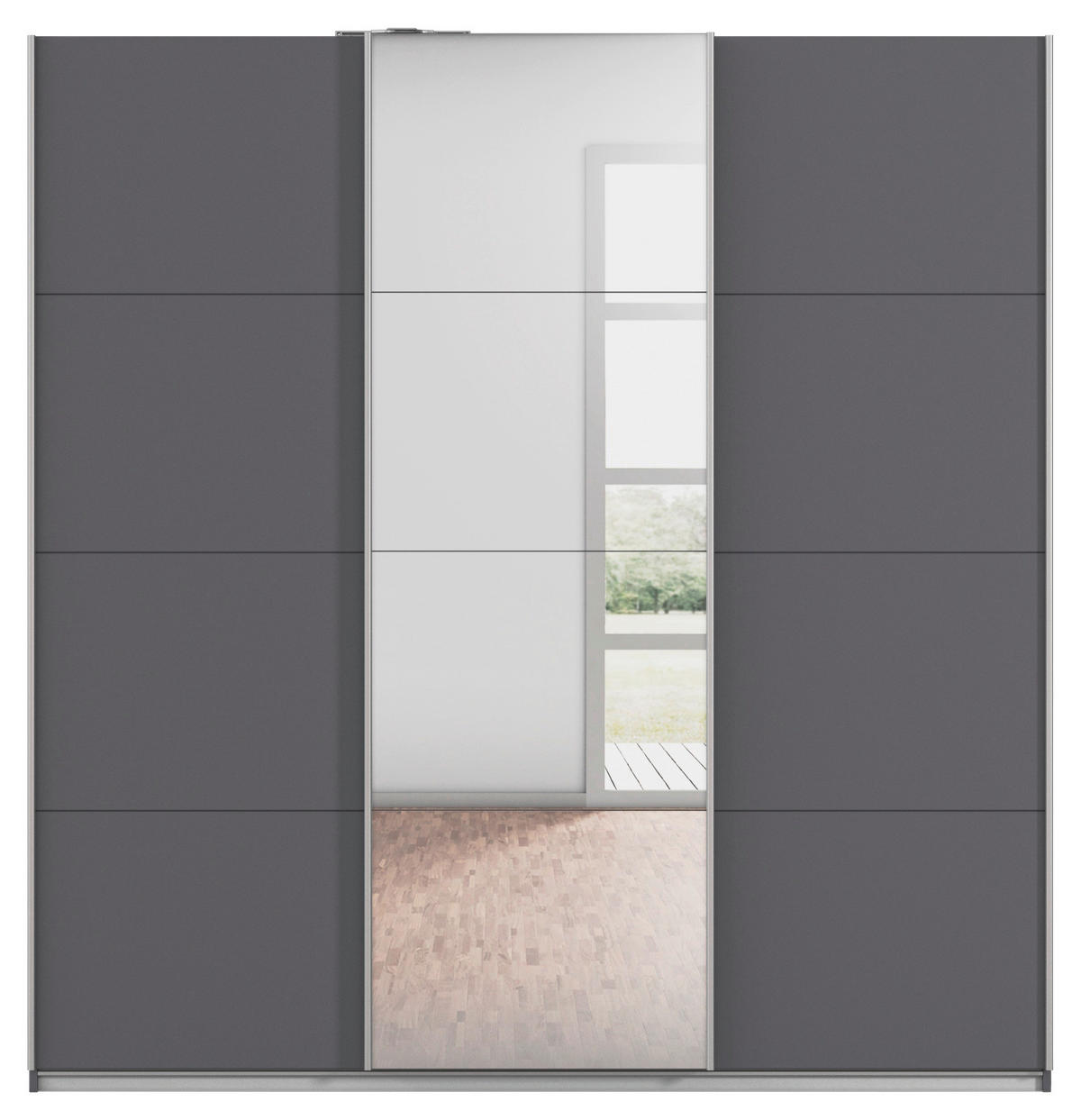 Kleiderschrank Kulmbach grau B/H/T: ca. 203x210x62 cm Kulmbach - Alu/grau (203,00/210,00/62,00cm)
