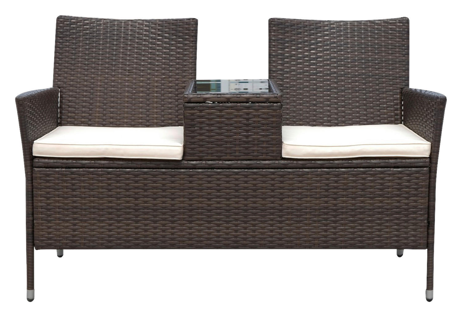 Outsunny Gartenbank braun Stahl B/H/L: c...