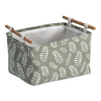 Zeller Aufbewahrungskorb Leaves grün Baumwolle B/H/L: ca. 27x20,5x35 cm Leaves - grün (35,00/27,00/20,50cm) - Zeller
