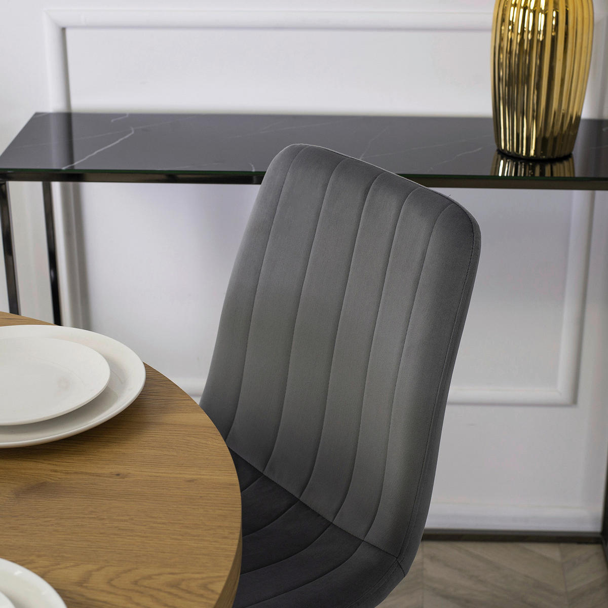 Stuhl IBIS grau Velourstoff B/H/T: ca. 43x90,5x50 cm IBIS - grau (43,00/90,50/50,00cm) - WIPMEB