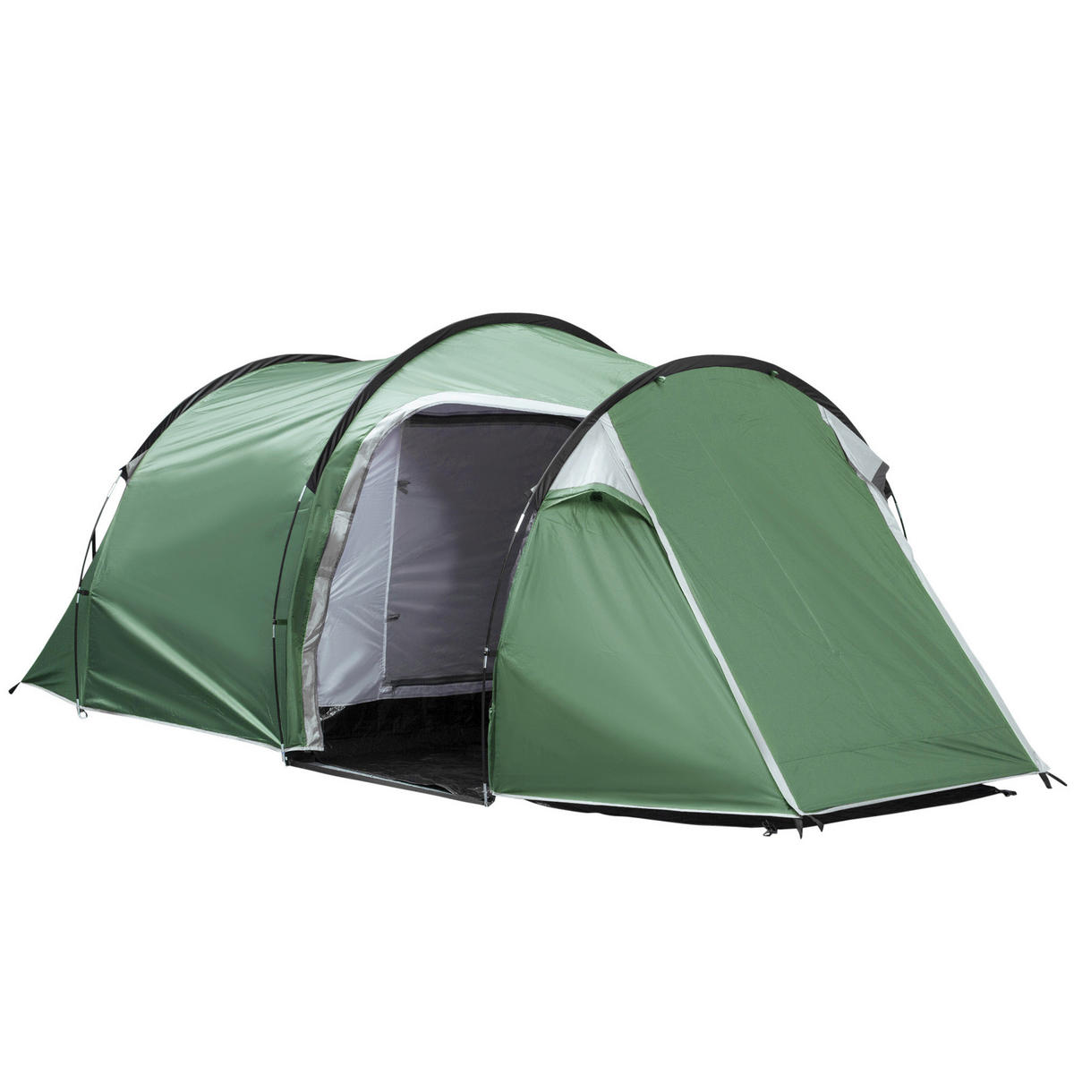 Outsunny Zelt dunkelgrün Polyester B/H/L: ca. 206x426x154 cm Tunnelzelt - schwarz/dunkelgrün (154,00/206,00/426,00cm) - Outsunny