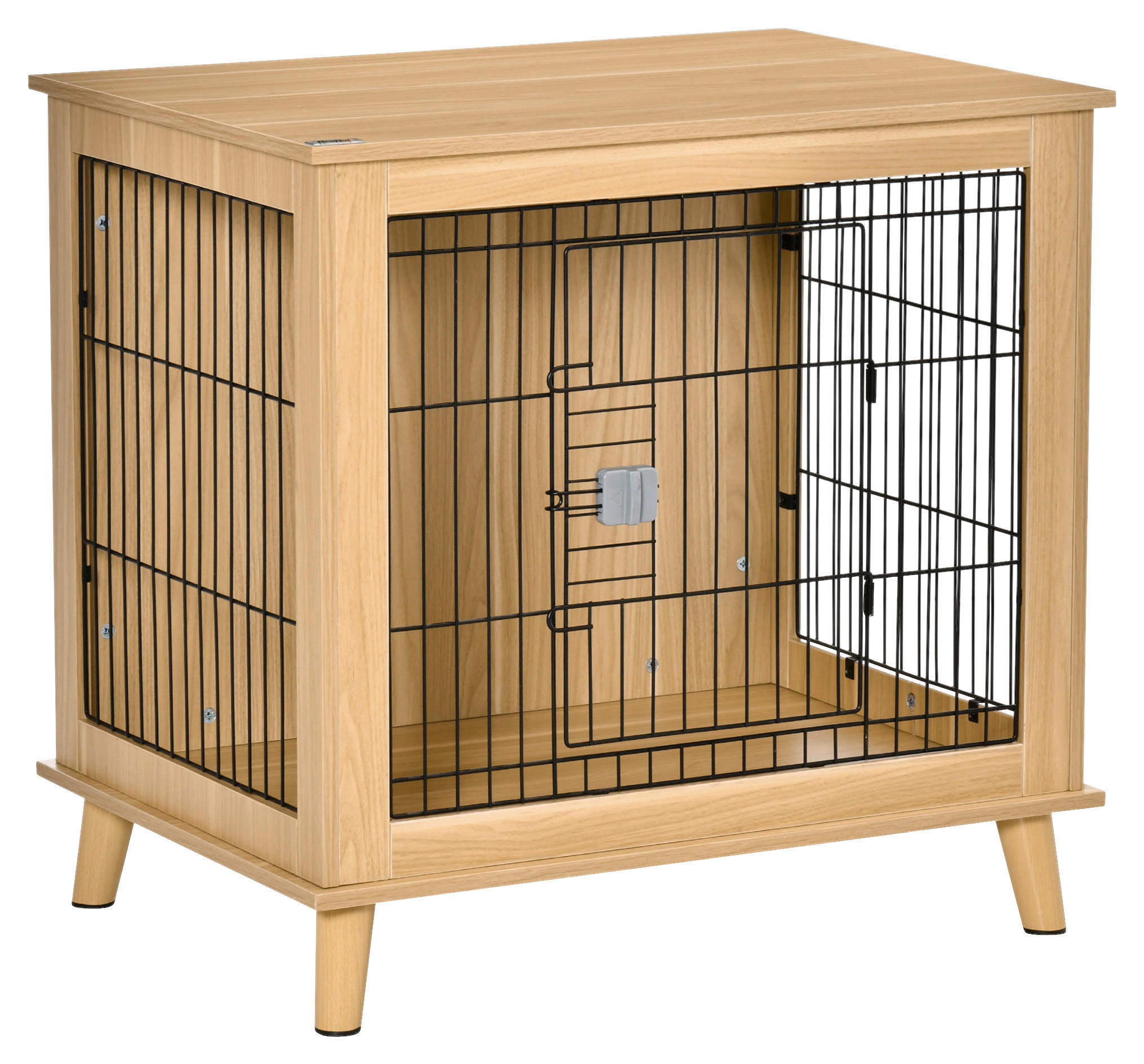 PawHut Hunde-Zubehör Eiche Polypropylen B/H/L: ca. 58,5x81x76 cm Hundekäfig - Eiche (76,00/58,50/81,00cm) - PawHut