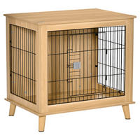 PawHut Hunde-Zubehör Eiche Polypropylen B/H/L: ca. 58,5x81x76 cm Hundekäfig - Eiche (76,00/58,50/81,00cm) - PawHut