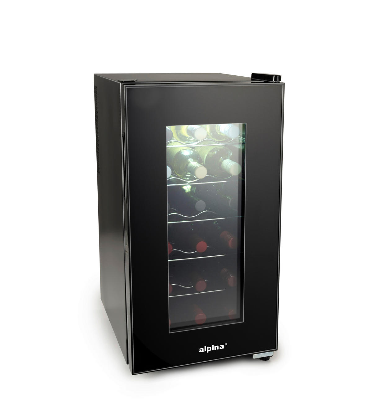 Alpina Weinkühlschrank CW-52H schwarz B/H/T: ca. 35x66x49 cm Weinkühlschrank - schwarz (35,00/66,00/49,00cm) - Alpina