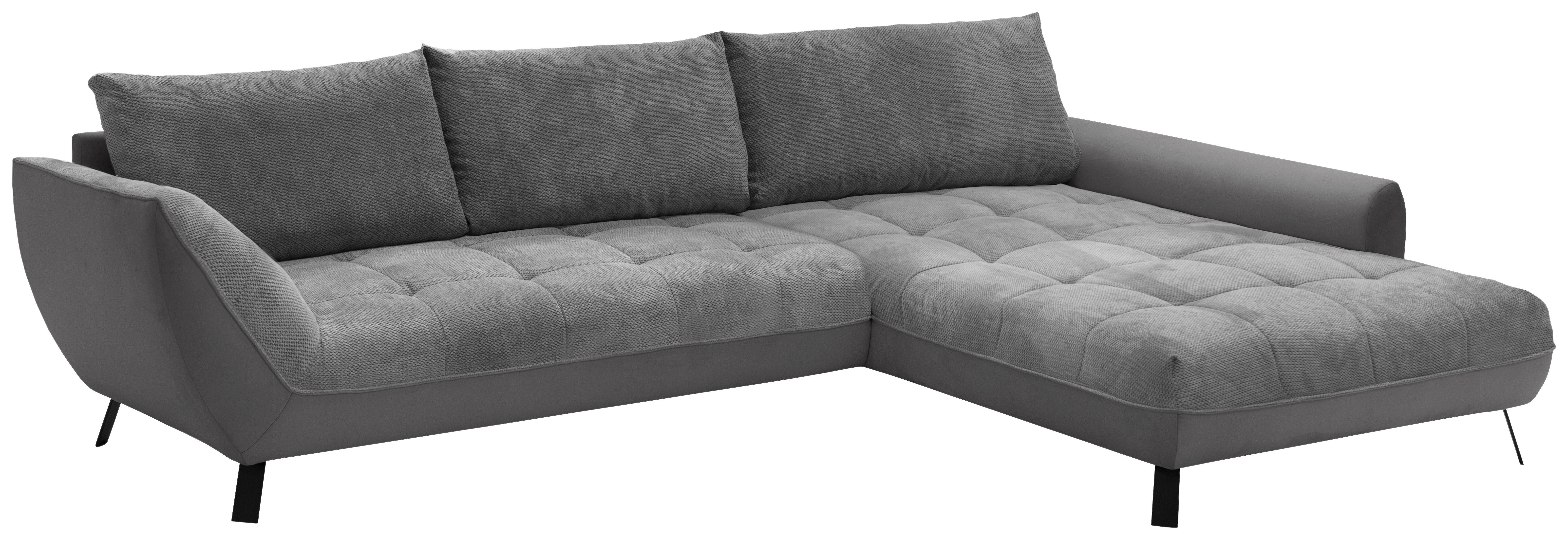 Polsterecke San Vito grau Microfaser B/H/T: ca. 324x92x205 cm San Vito - schwarz/grau (324,00/92,00/205,00cm)