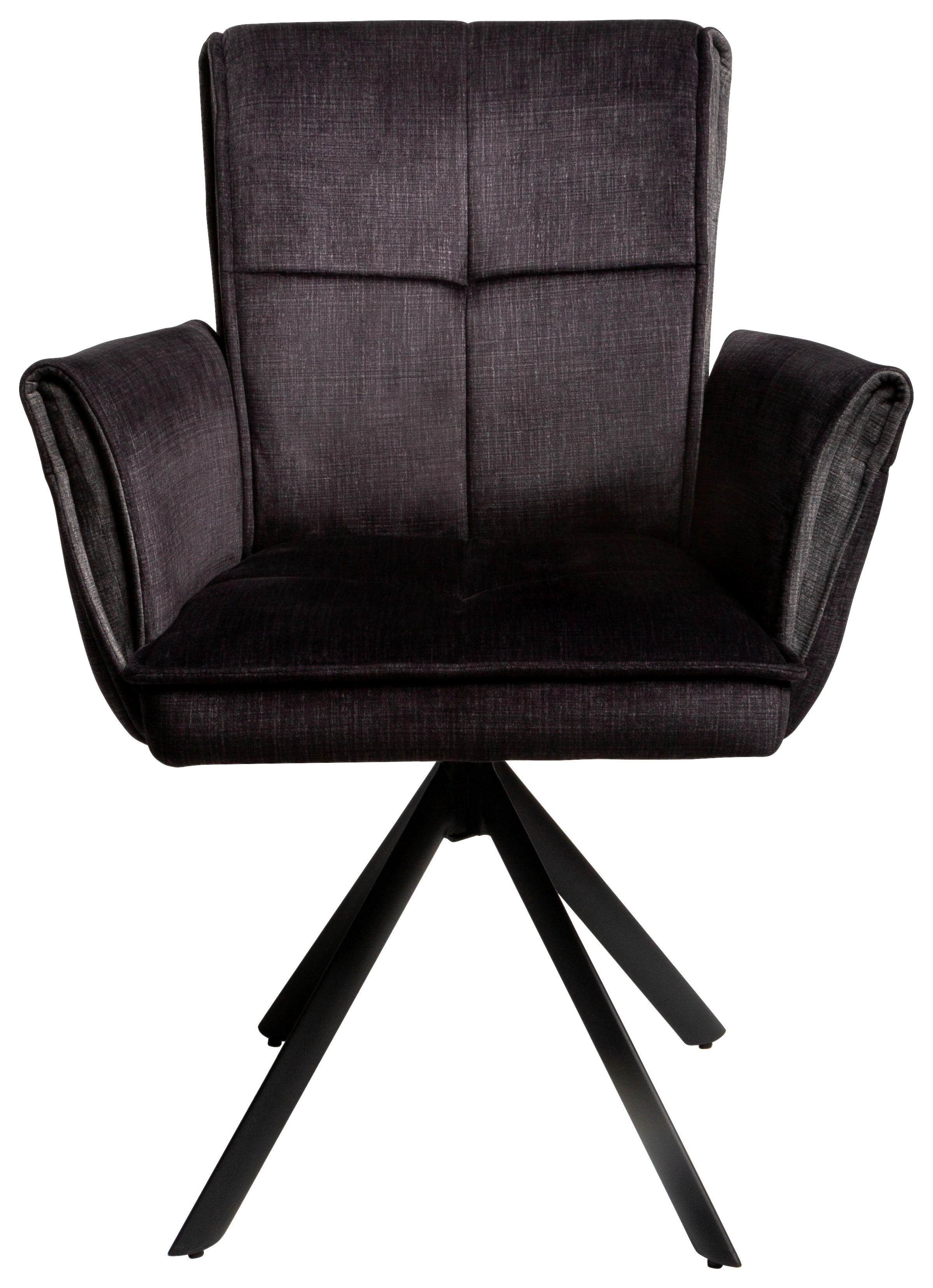 Armlehnstuhl Renate dunkelgrau Samt B/H/T: ca. 59x92x67 cm Renate - schwarz/dunkelgrau (59,00/92,00/67,00cm)