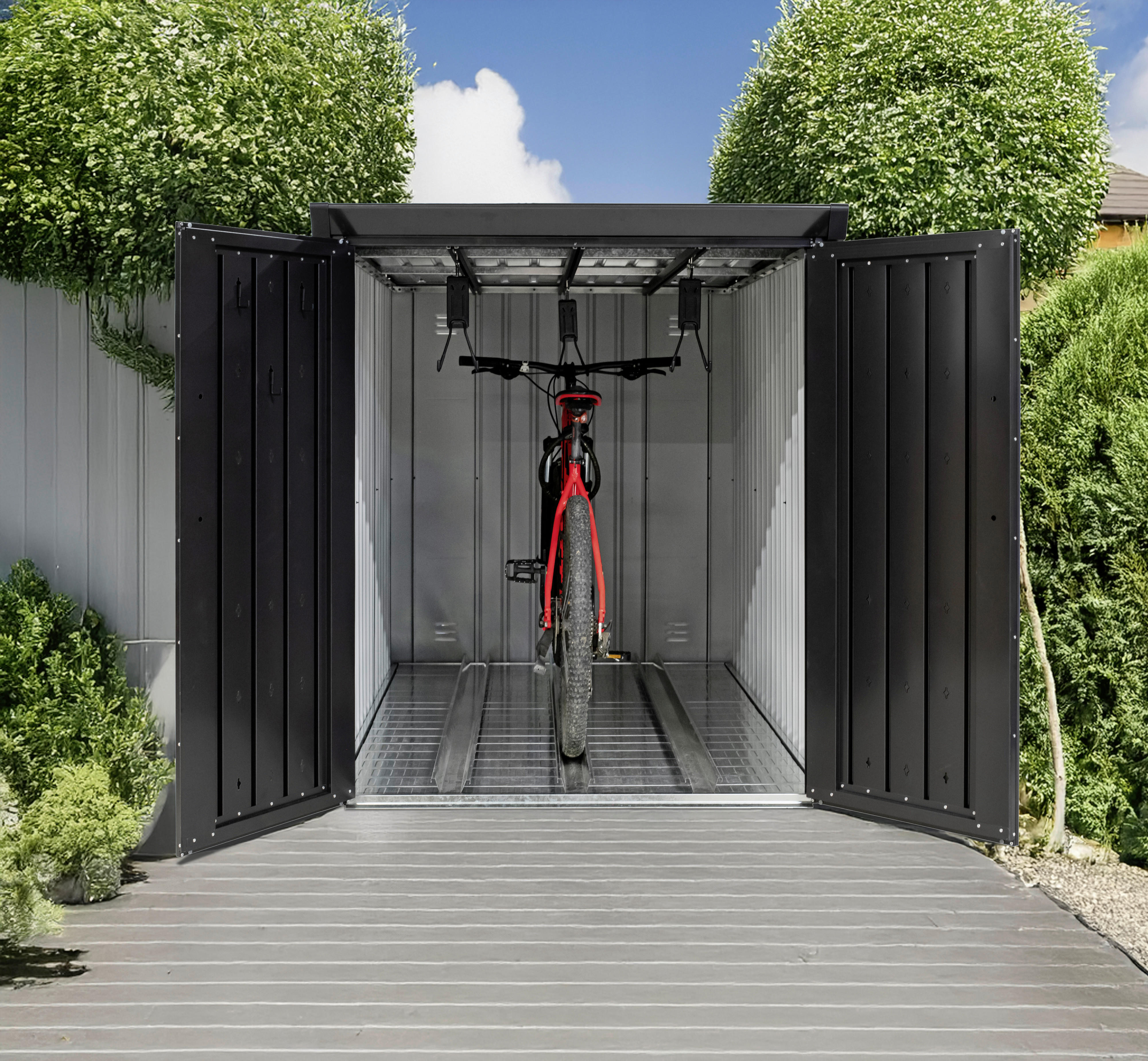 Thumbnail - Westmann Fahrradgarage Velos schwarz B/H/L: ca. 133x151x222 cm