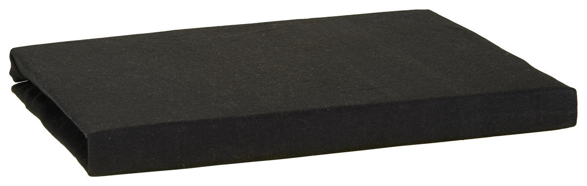 Jersey Spannbetttuch Spannbetttuch-Jersey 150x200cm - schwarz (150,00/200,00cm) - Elegance