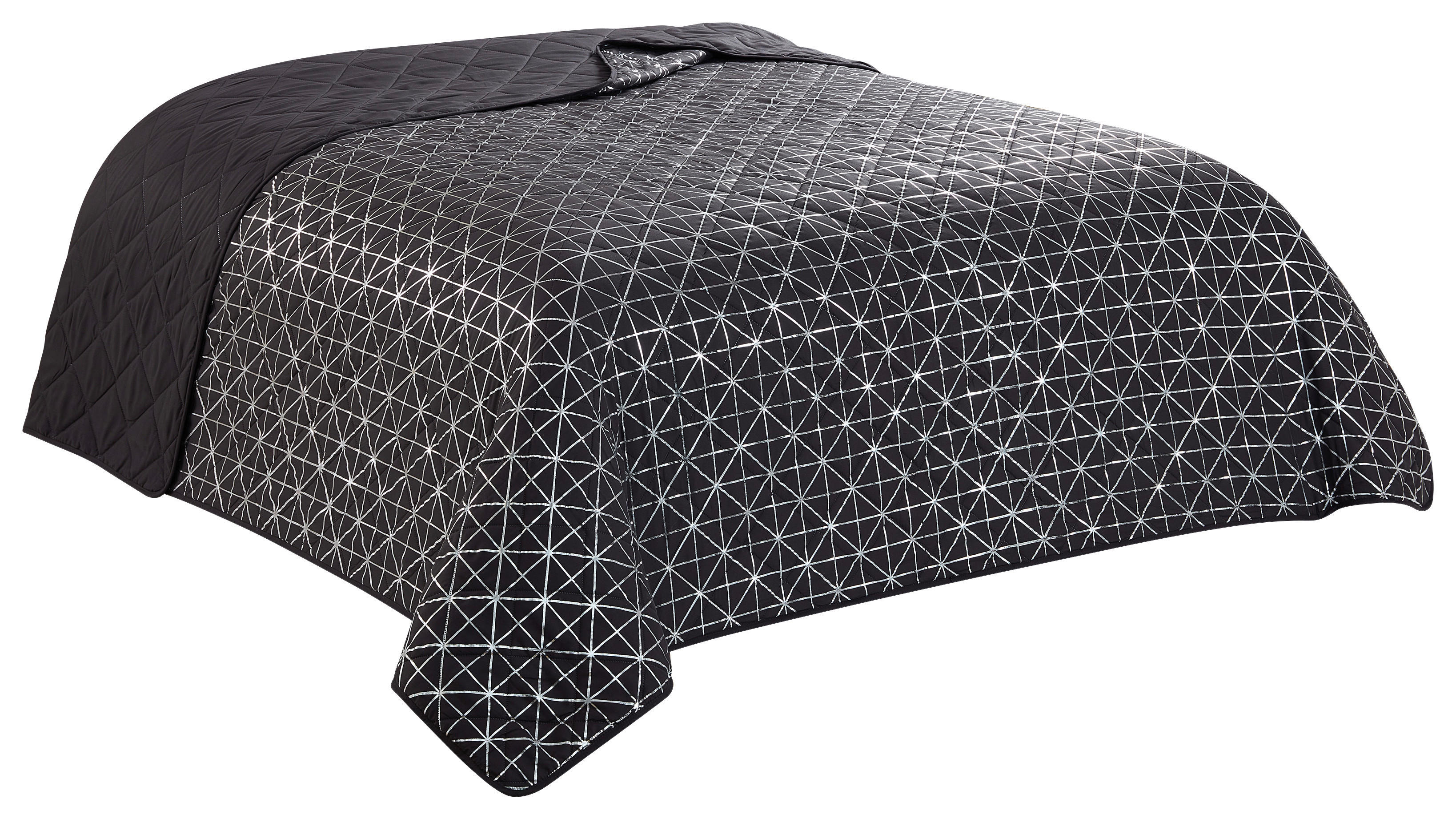 Tagesdecke Tagesdecke_Cindy 220x240cm silber - anthrazit/silber (220,00/240,00cm)