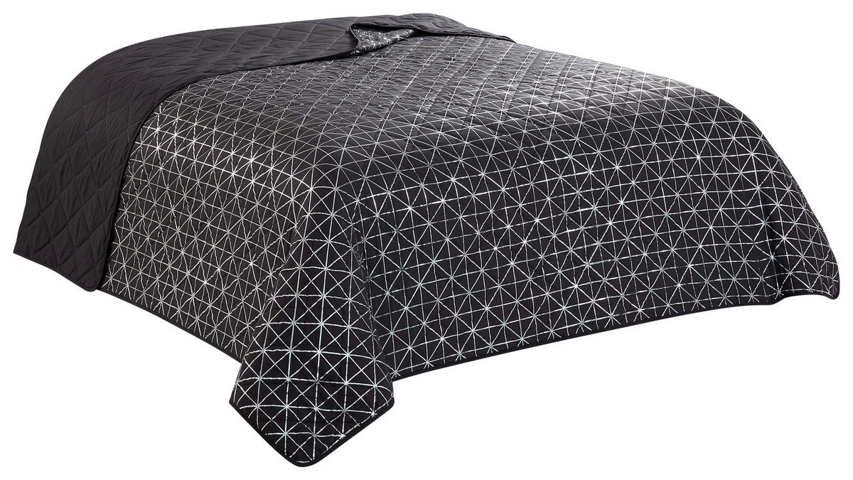Tagesdecke Tagesdecke_Cindy 220x240cm silber - anthrazit/silber (220,00/240,00cm)