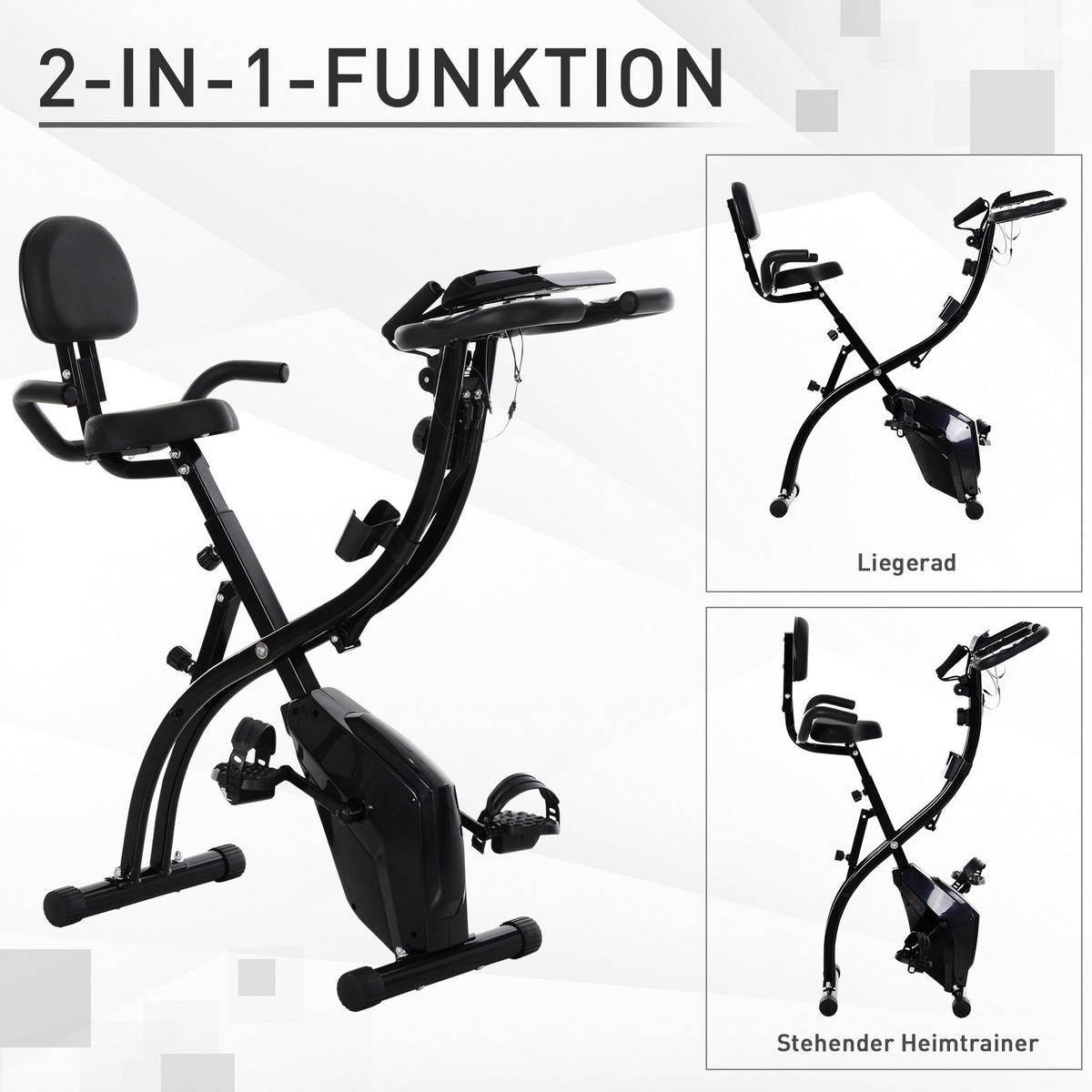 HOMCOM Fahrradtrainer schwarz Stahl Fahrradtrainer - schwarz - HOMCOM