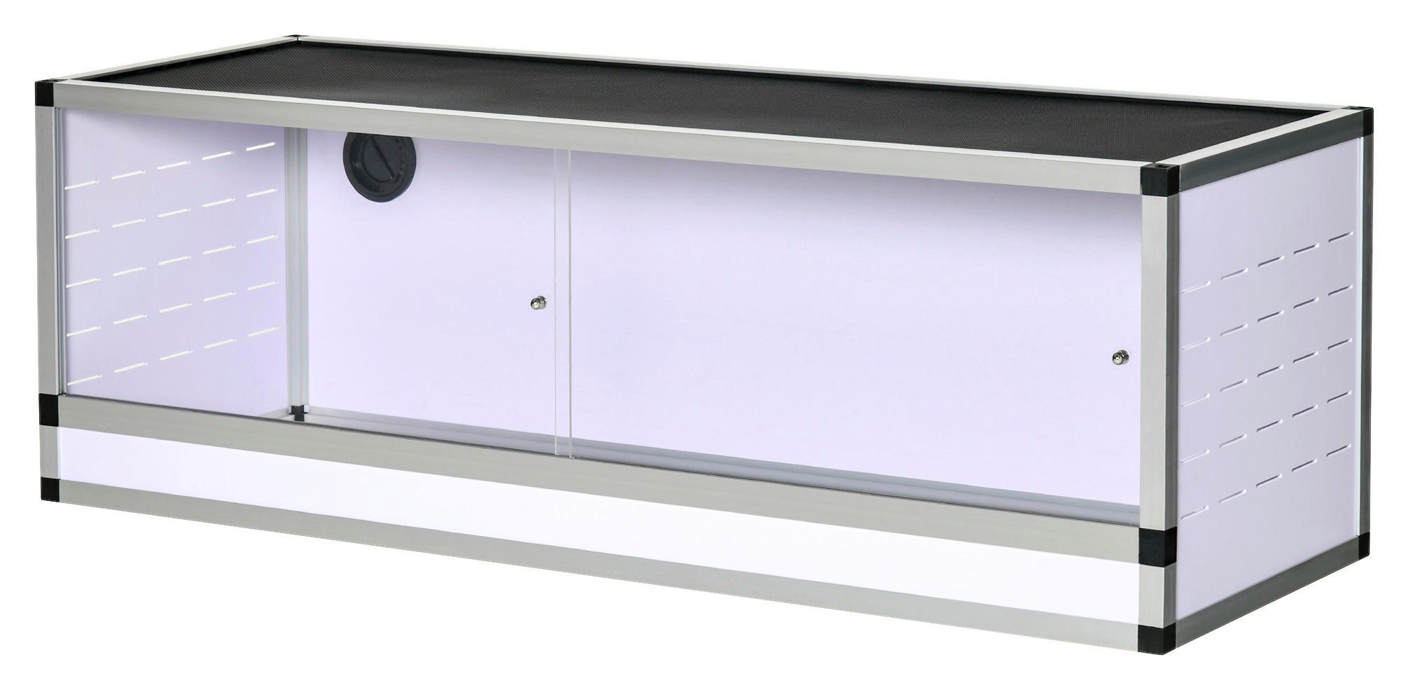 PawHut Terrarium silber Polyester B/H/L: ca. 40x120x40 cm Terrarium_für_Reptilien - weiß/schwarz (40,00/40,00/120,00cm) - PawHut