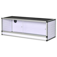 PawHut Terrarium silber Polyester B/H/L: ca. 40x120x40 cm Terrarium_für_Reptilien - weiß/schwarz (40,00/40,00/120,00cm) - PawHut