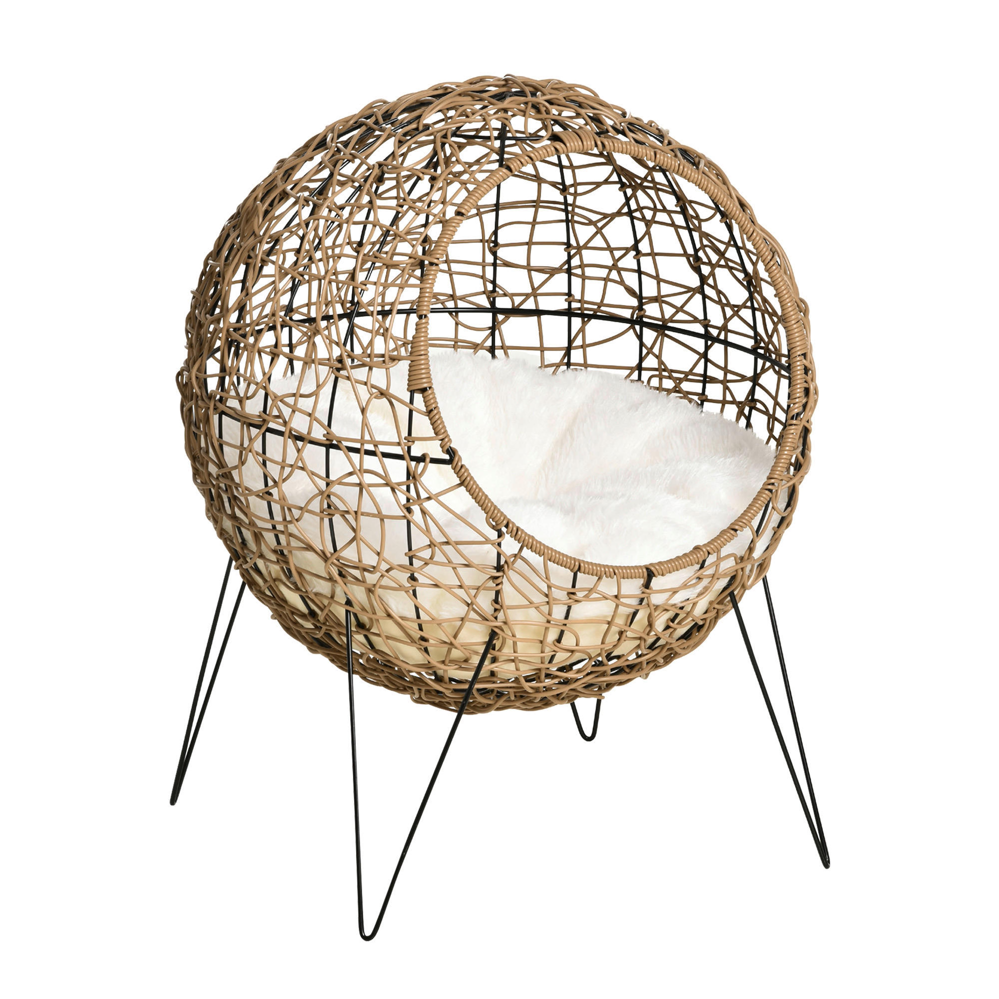 PawHut Katzenhaus natur Kunststoff B/H/L: ca. 45x57x45 cm Katzenhaus - natur (45,00/45,00/57,00cm) - PawHut