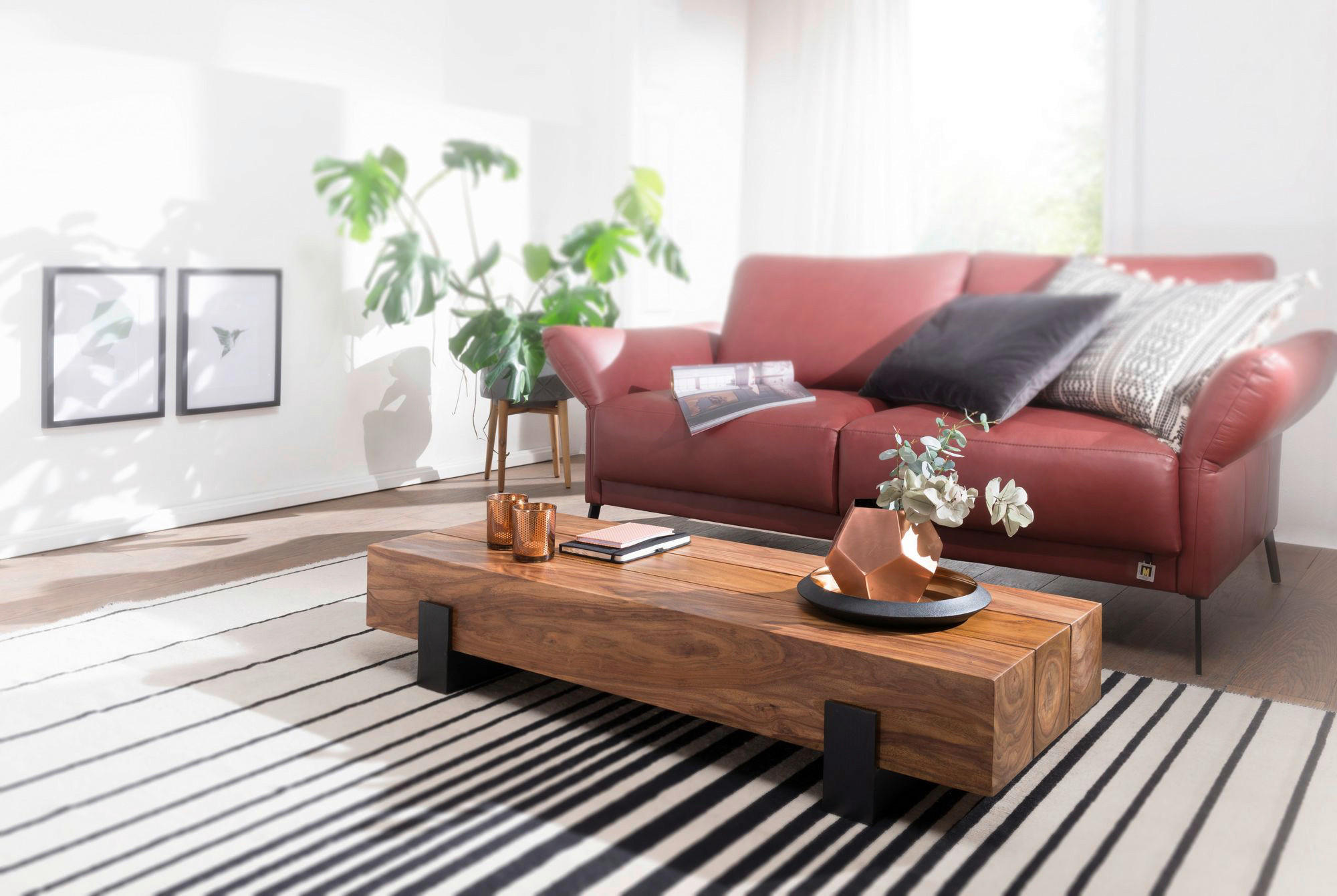 Couchtisch braun B/H/T: ca. 115x22x44 cm Couchtisch - braun (115,00/22,00/44,00cm) - Wohnling