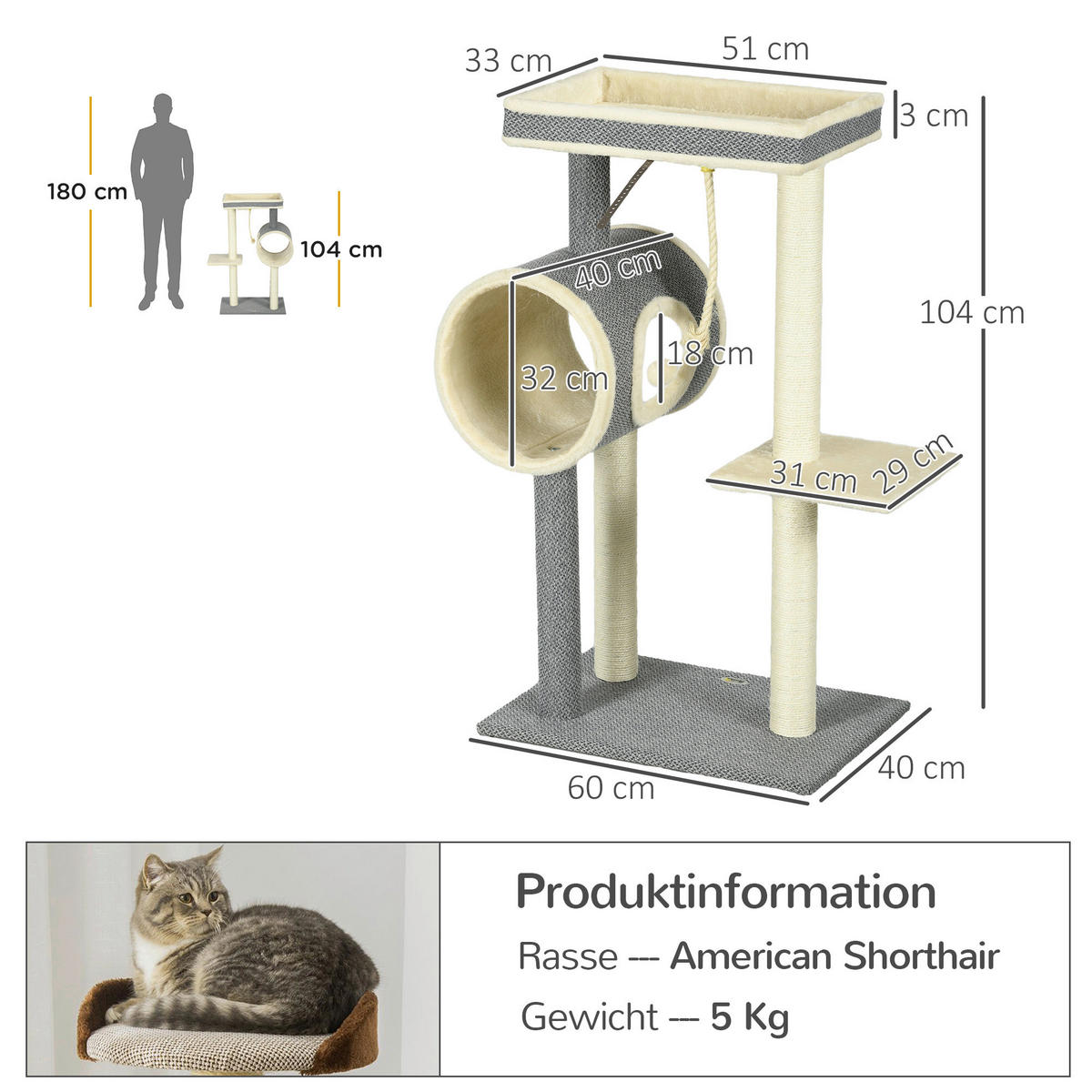 PawHut Kratzbaum Kratzbaum - PawHut