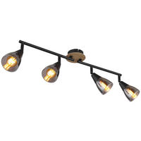 Spot Mubby 54311-4 schwarz Rauch Metall Glas B/H/L: ca. 10x19x60 cm E14 4 Brennstellen Spot_4flg.Mubby - schwarz/Rauch (60,00/10,00/19,00cm)
