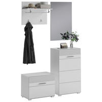 Garderobe LINUS weiß weiß Hochglanz B/H/T: ca. 115x190x37 cm LINUS - weiß (115,00/190,00/37,00cm) - xonox.home