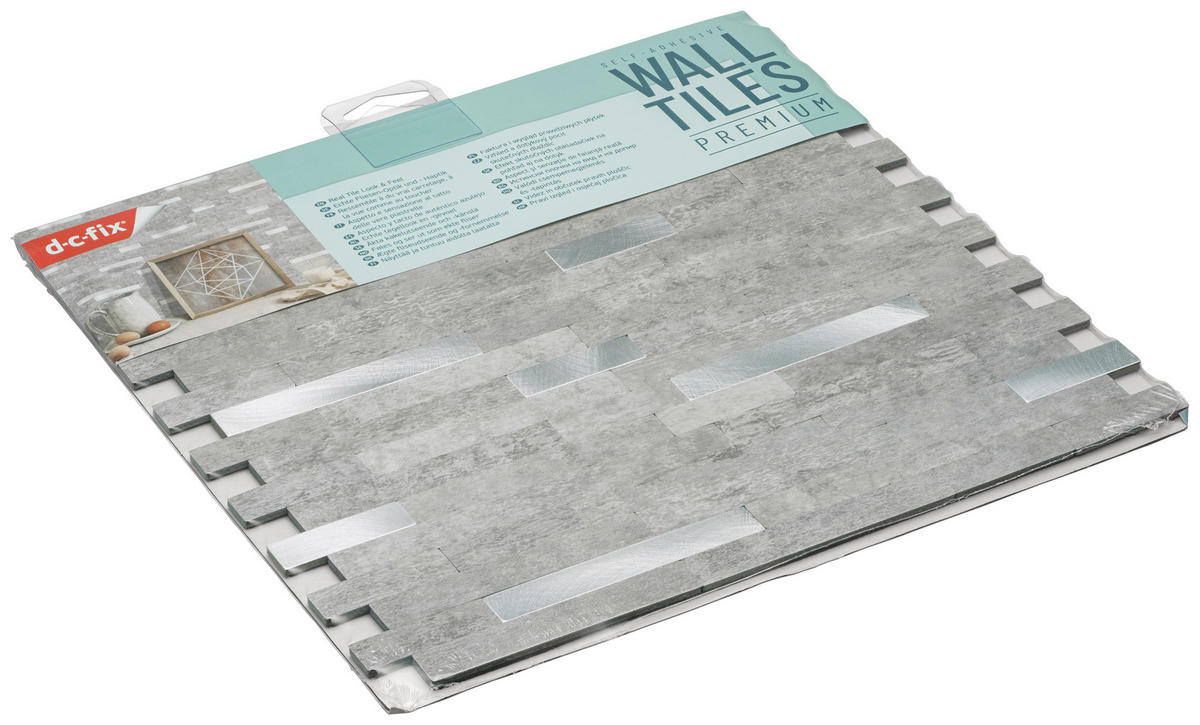 Wandfliesen Silbergrau B/L: ca. 29,2x29,7 cm Wandfliese_d-c-fix_selbstklebend - Silbergrau (29,20/29,70cm)