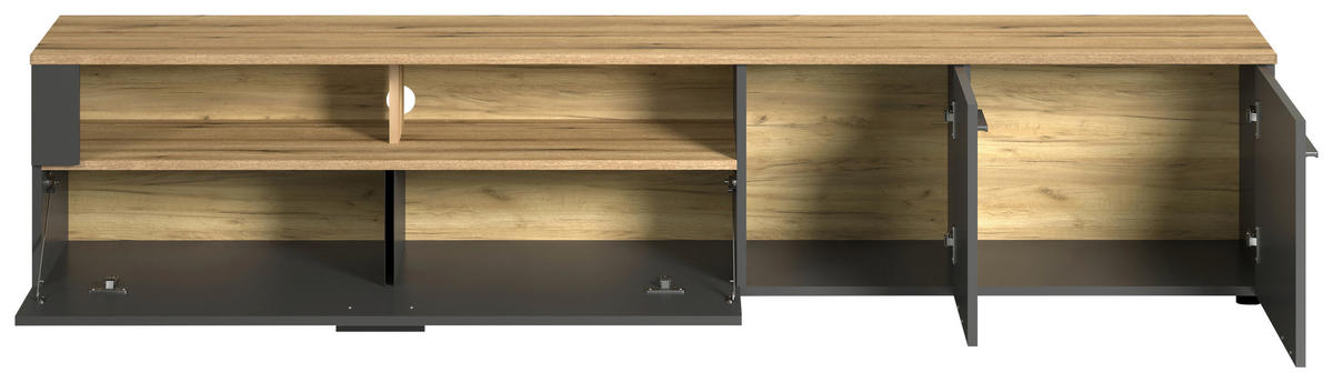 TV-Lowboard Esteban anthrazit Eiche Evoke Coast Nachbildung B/H/T: ca. 210x43x41 cm Esteban - Eiche/anthrazit (210,00/43,00/41,00cm)