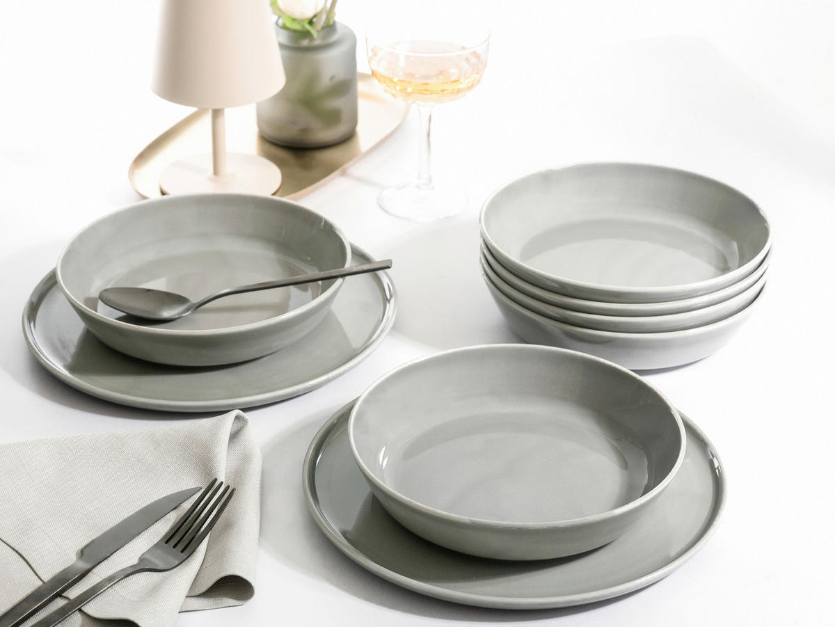 CreaTable Kombiservice Chef Collection grau Porzellan 30 tlg. Chef Collection - grau - CreaTable