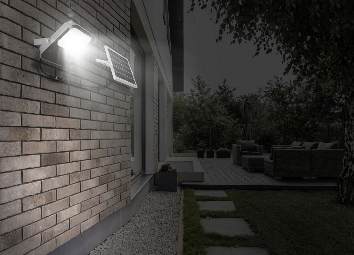 LED-Solarleuchte grau schwarz Aluminium B/H: ca. 19x4,6 cm SOLAR - schwarz/grau (19,00/4,60cm) - GLOBO