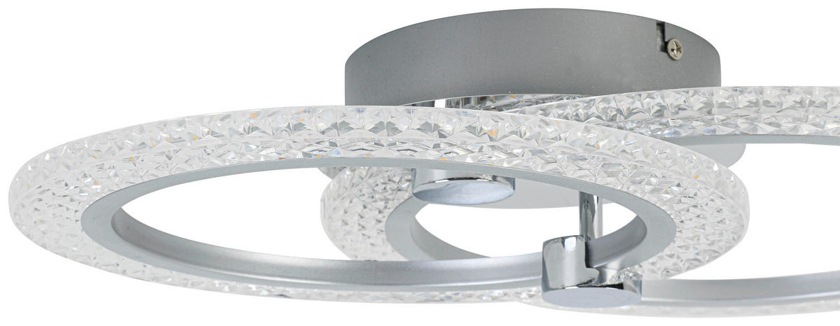 Nolo LED Deckenleuchte Chrom Aluminium Kunststoff Metall B/H/L: ca. 34x8,5x50 cm null 2 Brennstellen LED-Deckenleuchte_Maren - Chrom (50,00/34,00/8,50cm) - Nolo