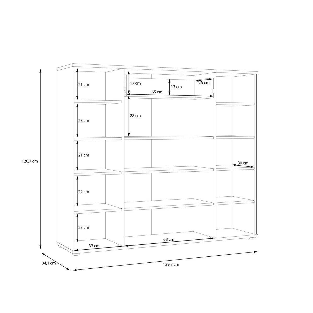 Kommode  weiß B/H/T: ca. 139x121x35 cm Rypsyma_Kommode RPSK341-120 - weiß (139,00/121,00/35,00cm)