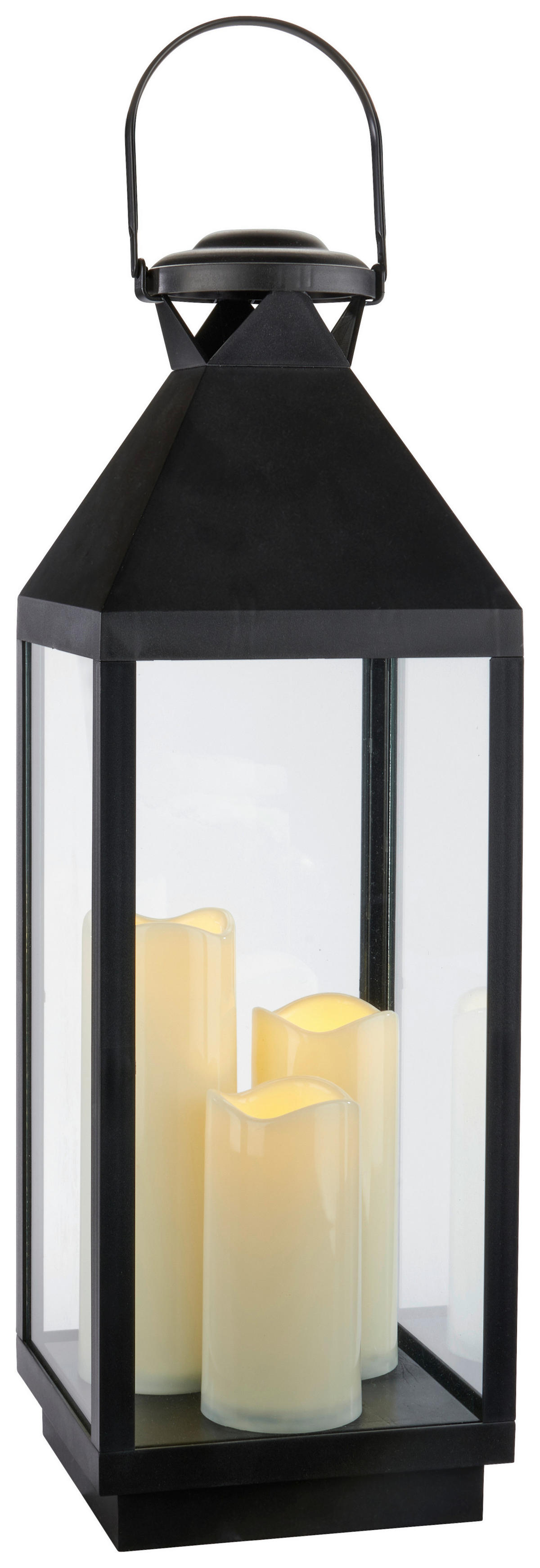POCOline LED-Laterne schwarz B/H/L: ca. 19,5x60x19,5 cm Laterne_schwarz - schwarz (19,50/19,50/60,00cm) - POCOline