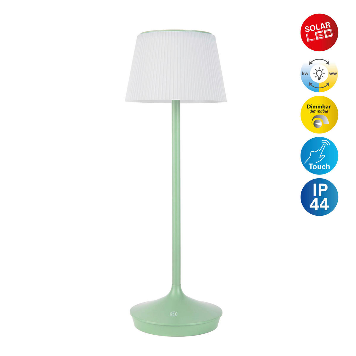 LED-Solar-Tischleuchte mint Metall Kunststoff B/H/T/D: ca. 13x38x13x13 cm EMMI - mint (13,00/38,00/13,00cm) - Näve Leuchten