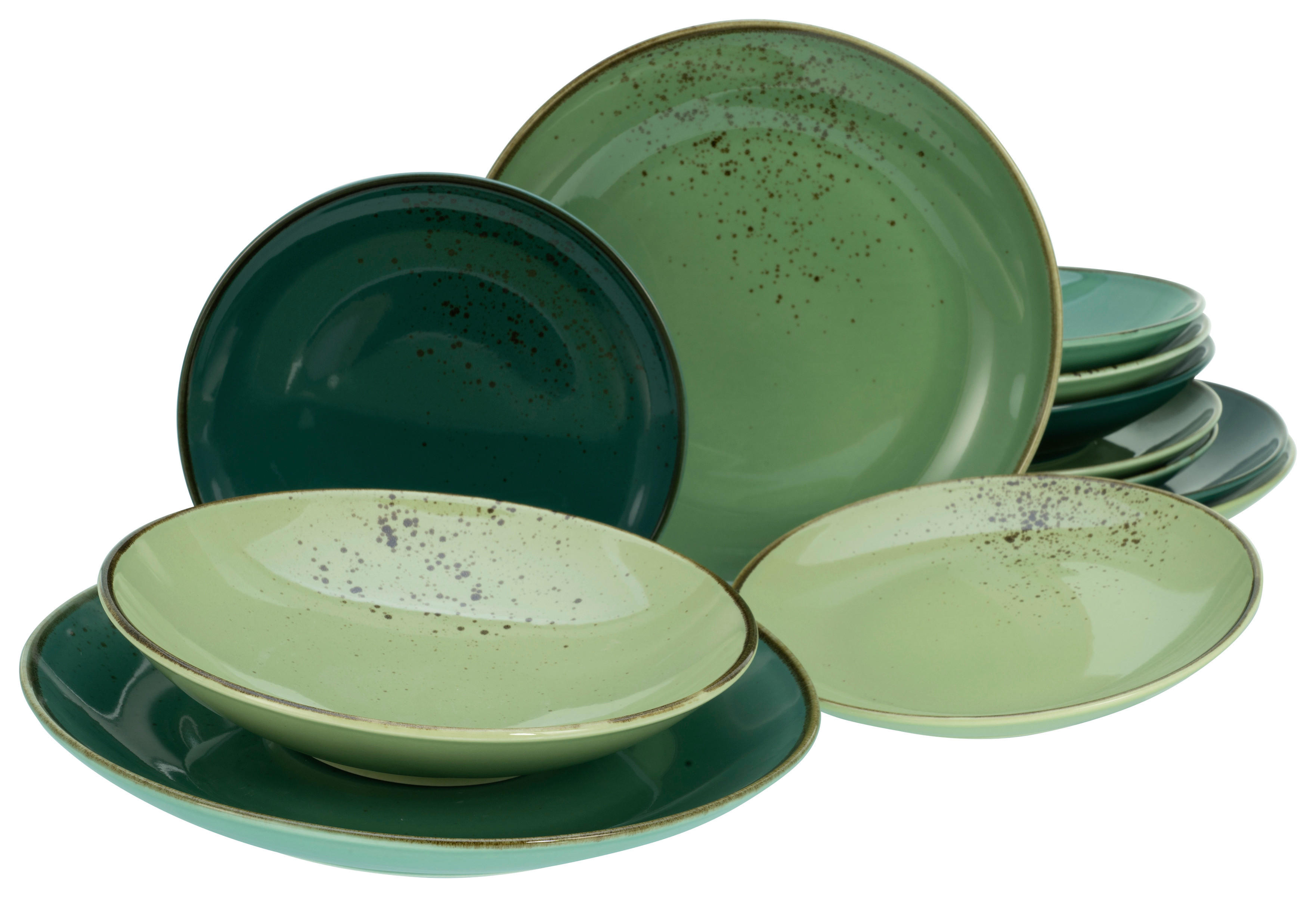 CreaTable Tafelservice Nature Collection Green Life grün Keramik Nature Collection Green Life - grün - CreaTable