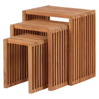 deVries Beistelltisch Woodie hellbraun Teakholz B/H/T: ca. 45x50x30 cm Woodie - hellbraun (45,00/50,00/30,00cm) - deVries
