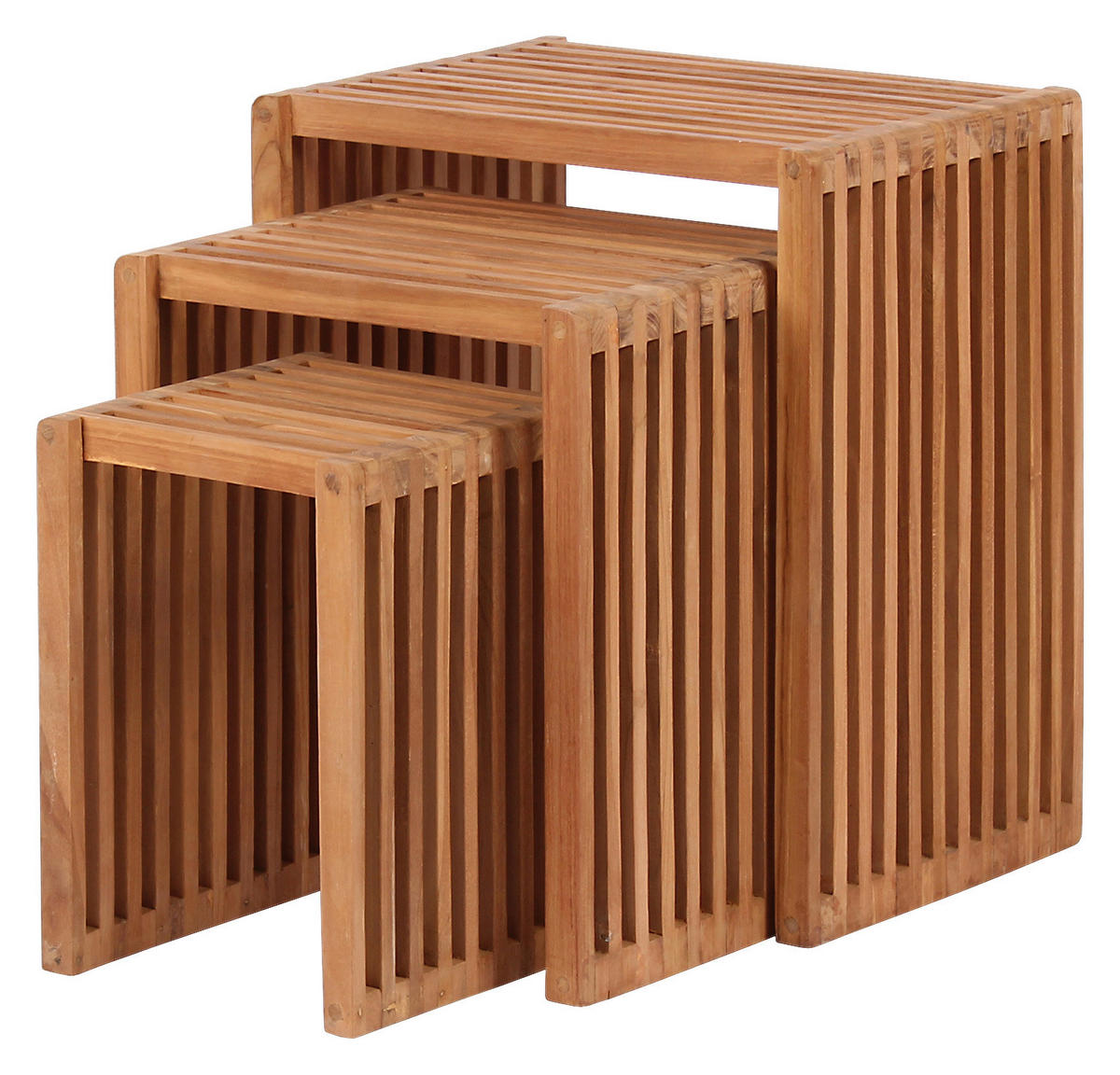 deVries Beistelltisch Woodie hellbraun Teakholz B/H/T: ca. 45x50x30 cm Woodie - hellbraun (45,00/50,00/30,00cm) - deVries