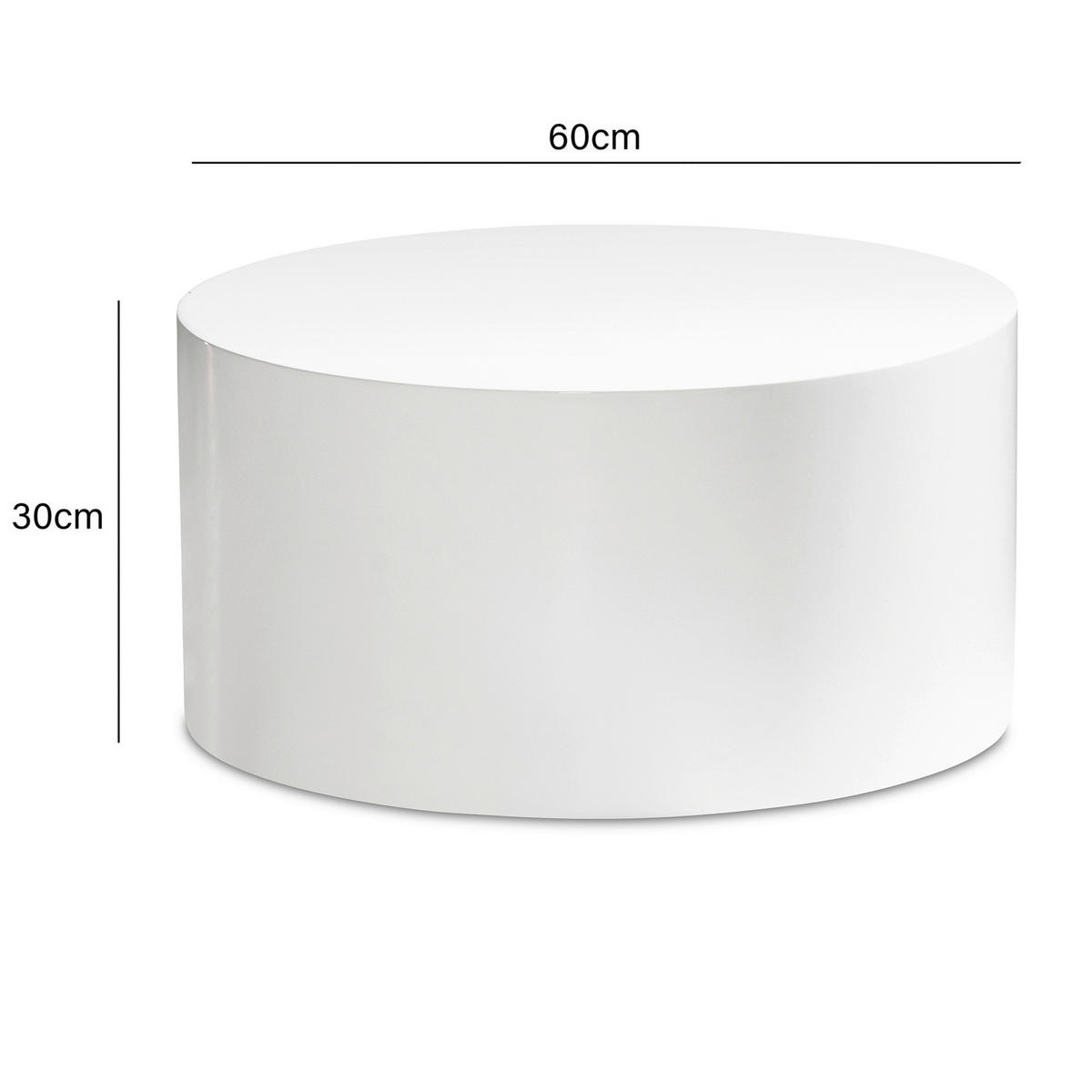 Couchtisch weiß H/D: ca. 30x60 cm Couchtisch - weiß (60,00/30,00cm) - Wohnling