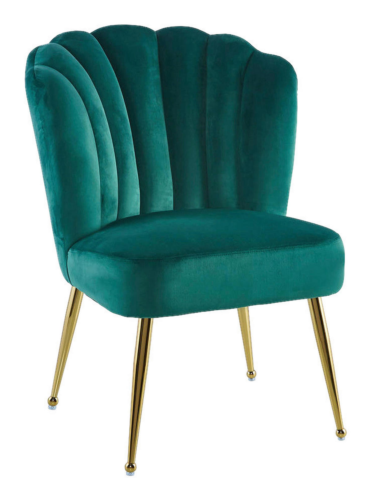 Stuhl Pippa 101 grün Microfaser B/H/T: ca. 67x87x70 cm Pippa 101 - gold/grün (67,00/87,00/70,00cm) - 360 Living