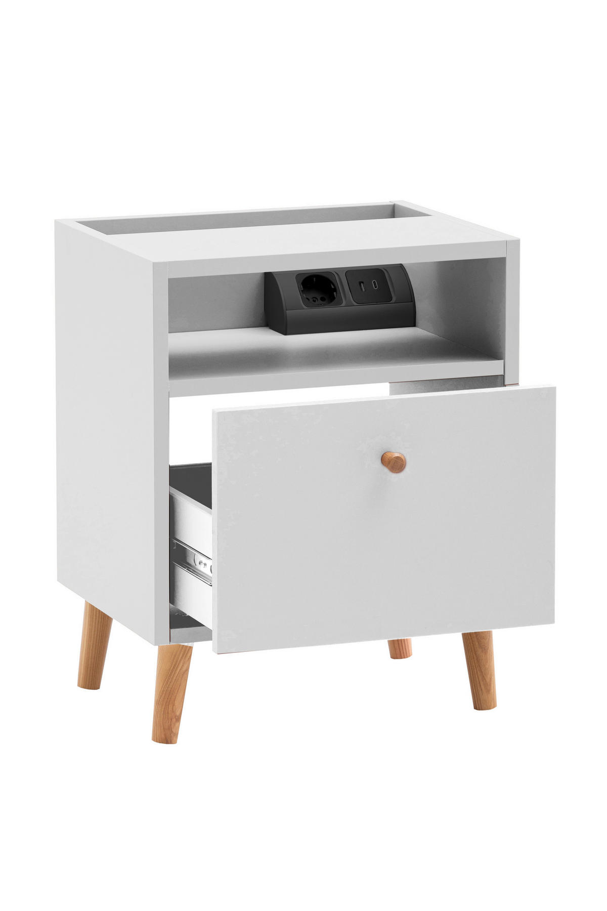 Nachtkonsole Bjarne weiß B/H/T: ca. 40,2x50,1x32,7 cm Bjarne - weiß (40,20/50,10/32,70cm) - Schildmeyer