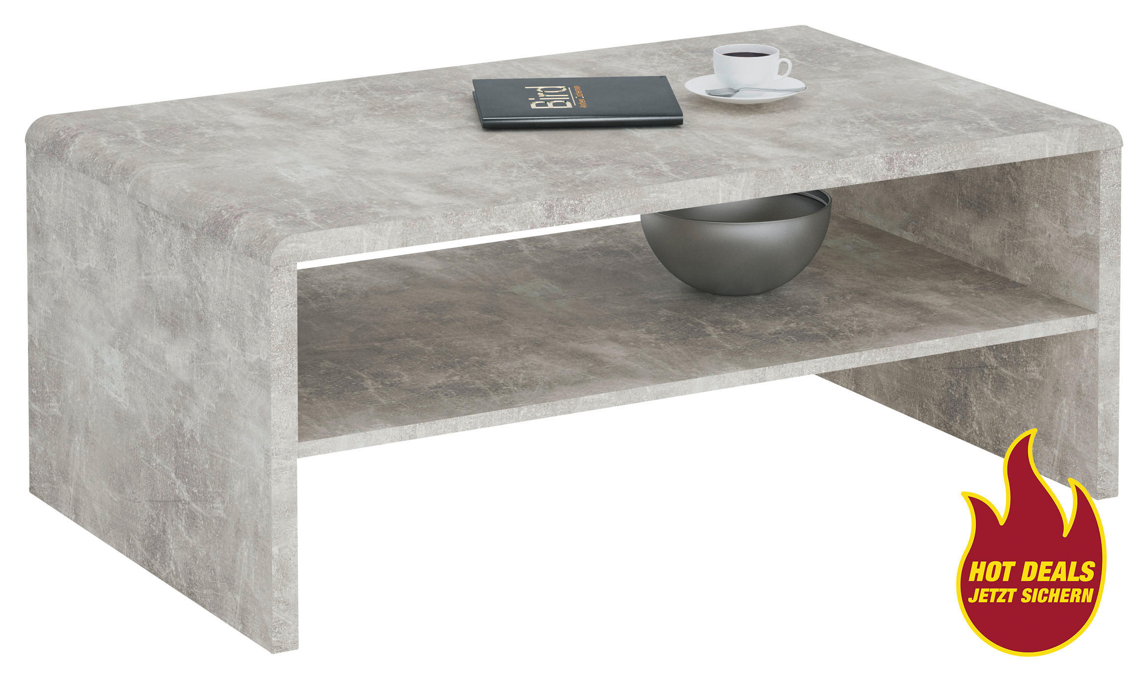 Couchtisch Cala Luna C4T02 Beton Optik B/H/T: ca. 100x40x59 cm Cala Luna C4T02 - Beton (100,00/40,00/59,00cm)