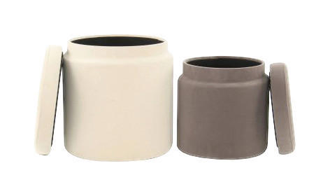 Kayoom Hocker Zora 225 2-er Set elfenbein B/H/T: ca. 40x44x33,5 cm Zora 225 2-er Set - taupe/elfenbein (40,00/44,00/33,50cm) - Kayoom