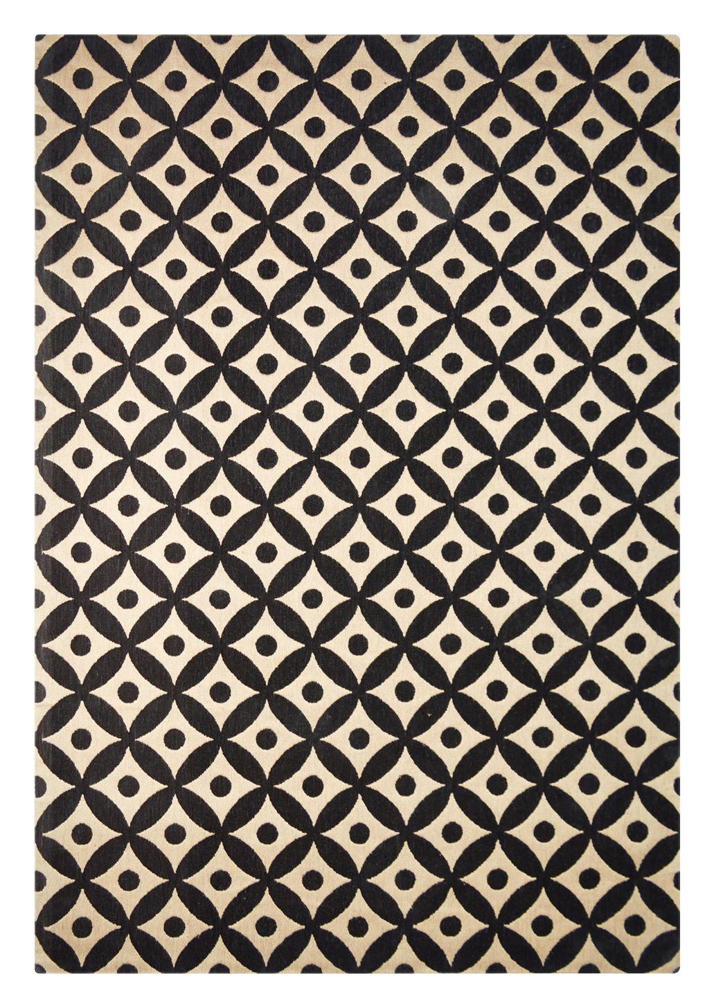Kayoom Kurzflorteppich Scandy 210 schwarz B/L: ca. 80x150 cm Scandy 210 - natur/schwarz (80,00/150,00cm) - Kayoom