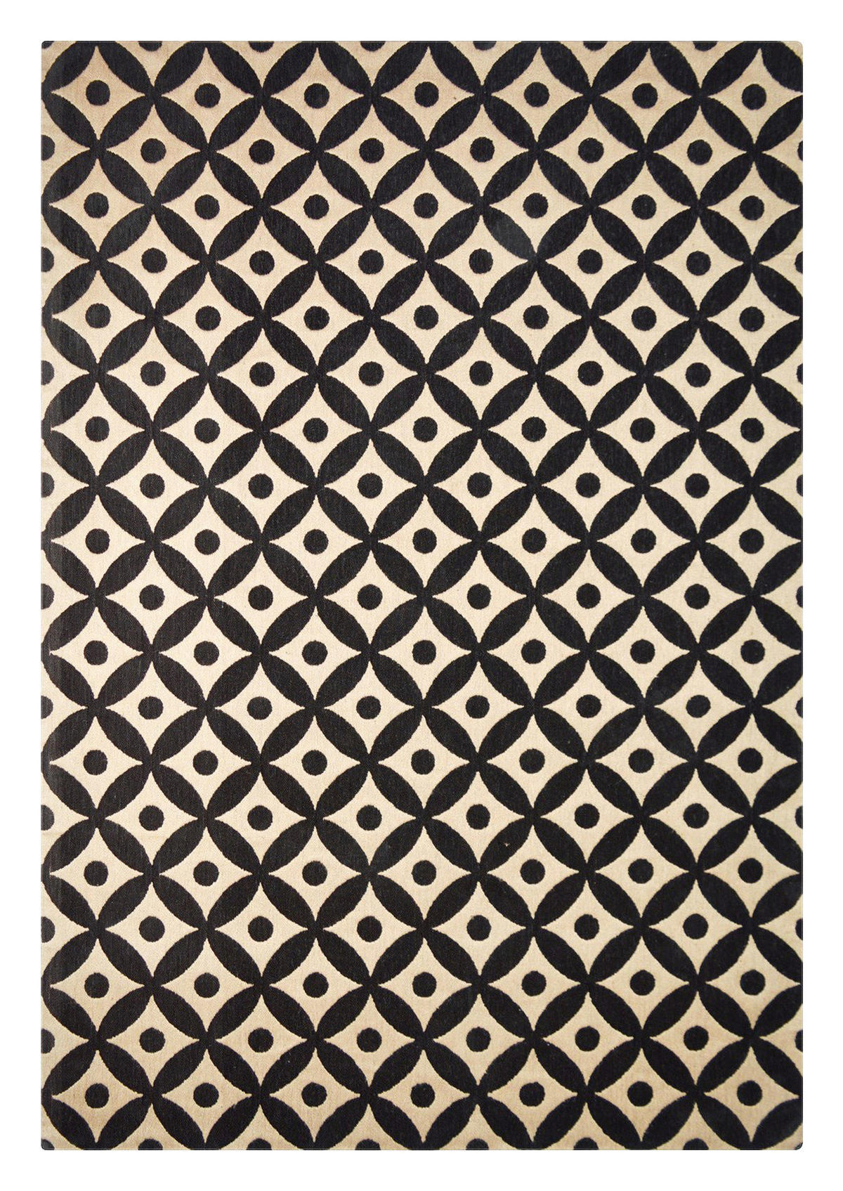 Kayoom Kurzflorteppich Scandy 210 schwarz B/L: ca. 80x150 cm Scandy 210 - natur/schwarz (80,00/150,00cm) - Kayoom