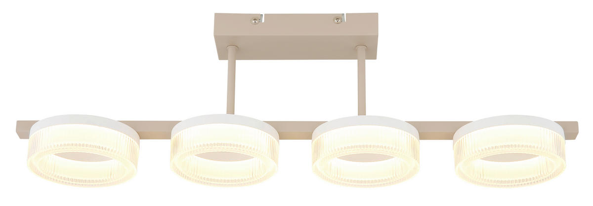 GLOBO Deckenleuchte sand transparent weiß Metall Kunststoff B/H/L: ca. 13x19,5x67 cm 1 Brennstellen ZARA - sand/weiß (67,00/13,00/19,50cm) - GLOBO