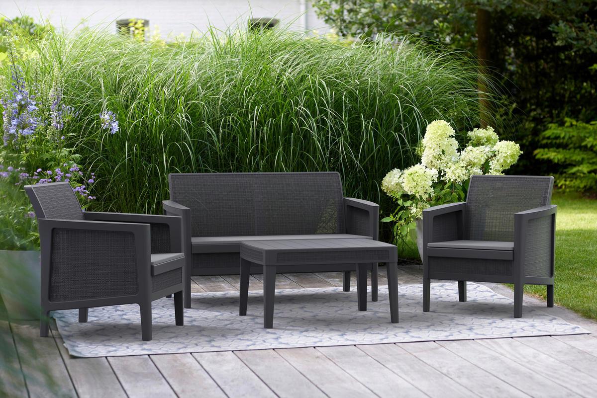 Jardin Gartensitzgruppe Atlas Graphit Kunststoff Atlas - Graphit/grau - Jardin