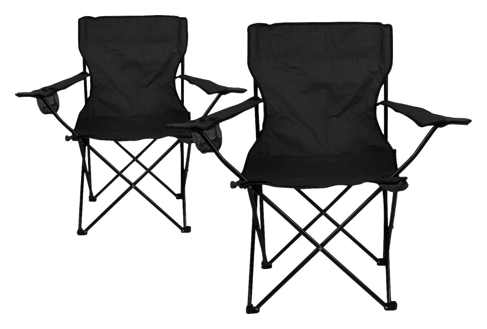 VCM Campingstuhl Set schwarz Polyester-Mischgewebe B/H/T: ca. 85x85x50 cm Campingstuhl_Set - schwarz (85,00/85,00/50,00cm) - VCM