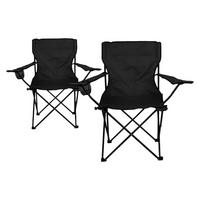 VCM Campingstuhl Set schwarz Polyester-Mischgewebe B/H/T: ca. 85x85x50 cm Campingstuhl_Set - schwarz (85,00/85,00/50,00cm) - VCM