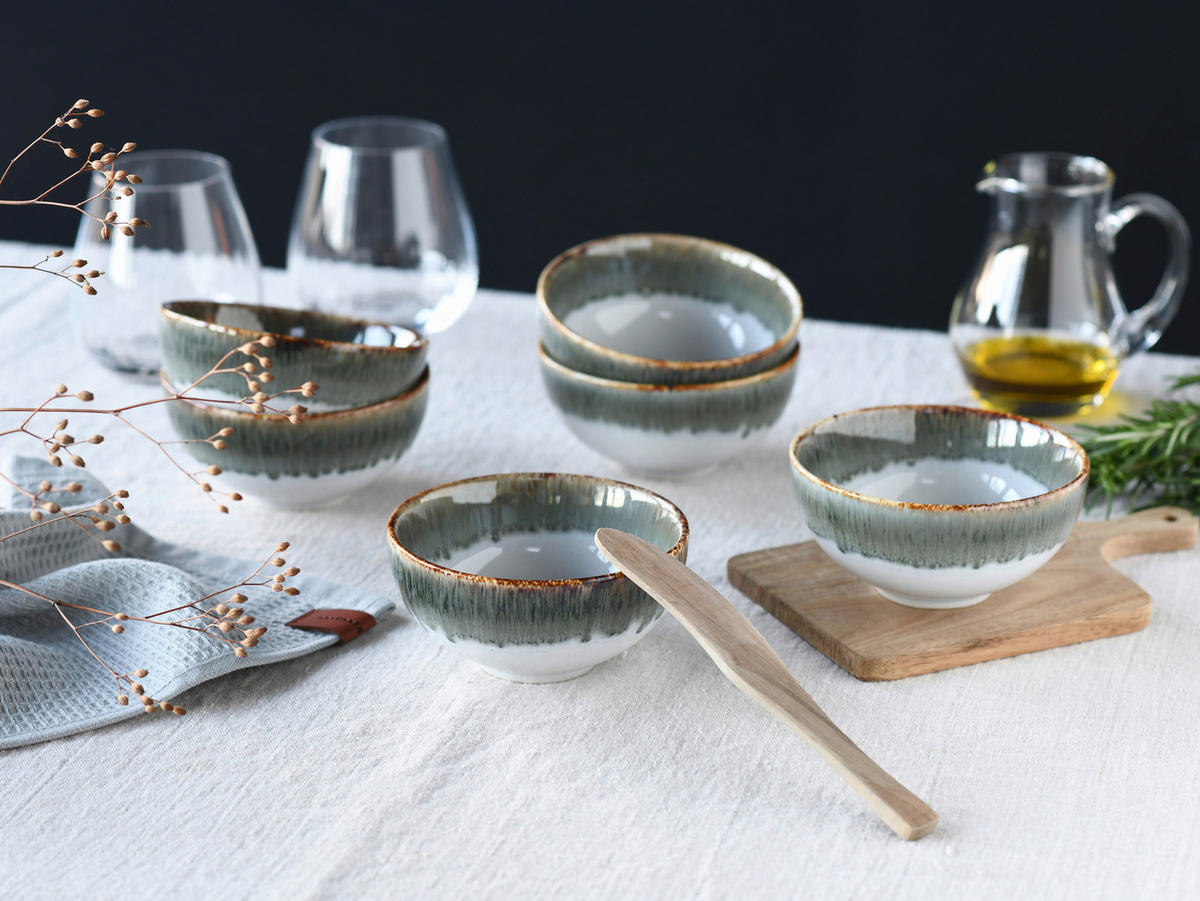 CreaTable Dipschalen-Set Cascade grau Steinzeug Cascade - grau - CreaTable